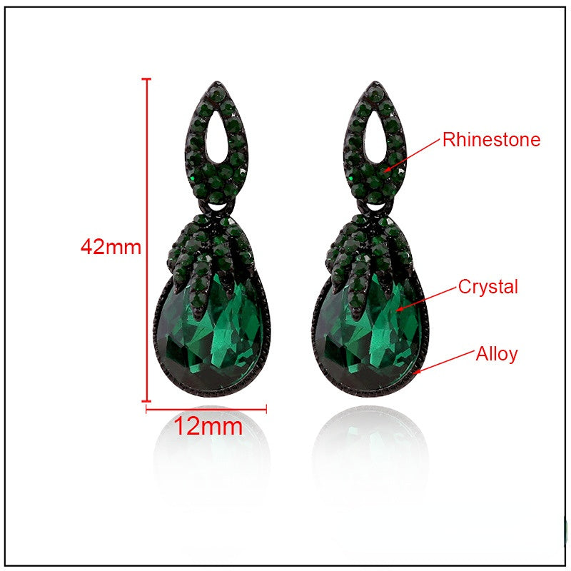 Wholesale Vintage Bohemian Dark Green Alloy Earrings